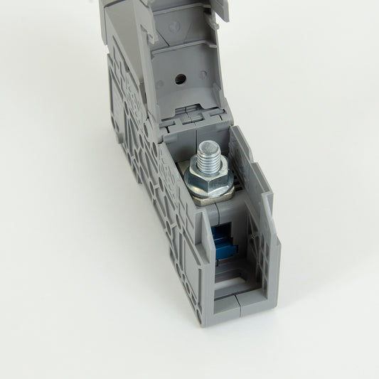ONKA 50mm2 M8 Terminal box for screw rail Terminal box for DIN rail with protective cover, gray, 1030031