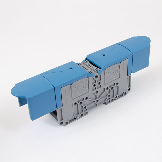 ONKA 120mm2 M10 Terminal box for screw rail Terminal box for DIN rail with protective cover, blue, 1030076