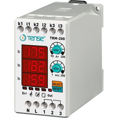 Digital overcurrent relay with 3×3 digital LED display TRM-200