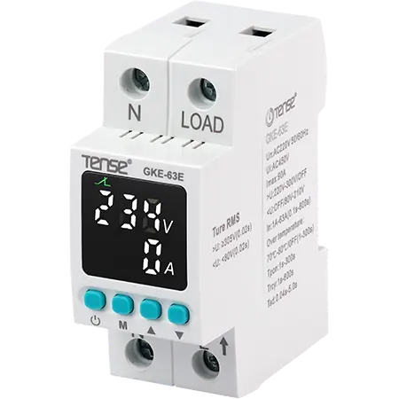 Single-phase relay for overvoltage and overload protection 1–63 A for DIN rail mounting, GKE-63E