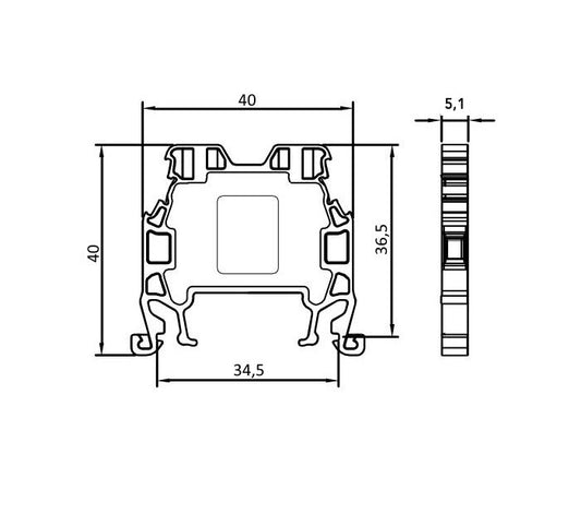ONKA 1.5 mm2 Connector for screw rail Terminal for DIN rail 2-wire, blue, 1010005