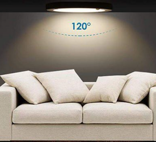 Thin Black LED Panel 20W Slim Ceiling Light with PIR Motion Sensor Round Cool White / 6500K YL14-1810-S