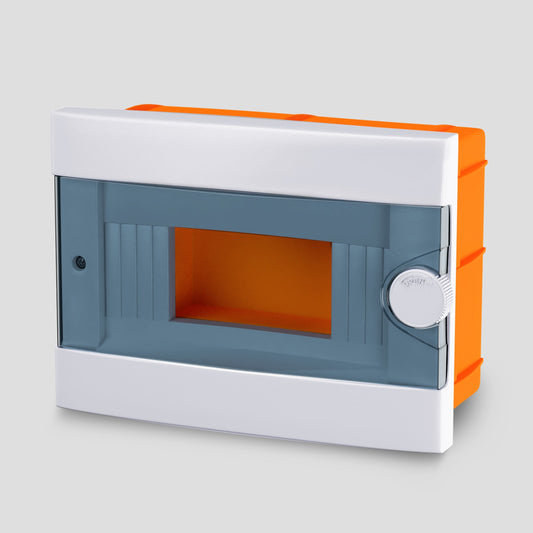 ARS Modular Distribution Board 9 MOD (9 fuses), plastic distribution cabinet for concealed installation, transparent door IP40, 341215