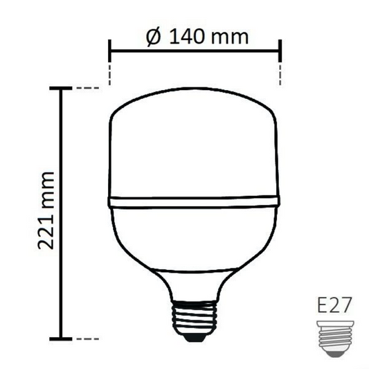 NOAS 60W (450W) LED bulb type TORCH, cool white / 6500K, 5400 Lm, YL95-6001