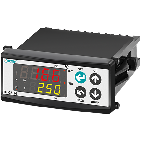 Tense Digital PID Temperature Controller with SSR Output, 36x72 mm, DT-36EM