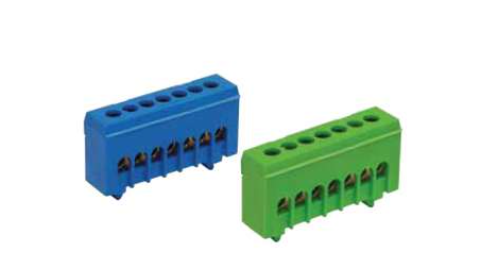 Distribution bridge number of terminals 7, cross-section 16 mm2, blue color