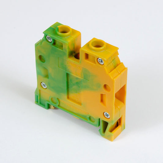 ONKA 16mm2 PE Connecting block for screw rail Terminal block for DIN rail 2-wire gray, 1010532