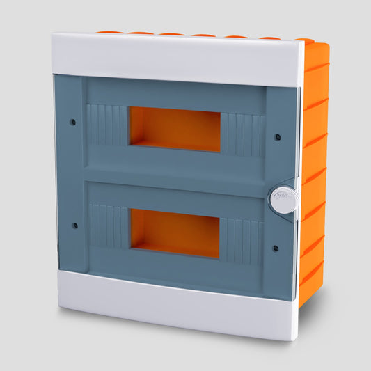 ARS Modular Distribution Board 24 MOD (24 fuses), plastic distribution cabinet for concealed installation, transparent door IP40, 341208