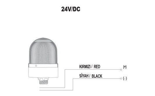 Flashing ø70 NUT.CONN.SIGNAL BEACON WITH BUZZ., 40-250V AC/DC., BLUE WITH 10CM EXT.TUBE