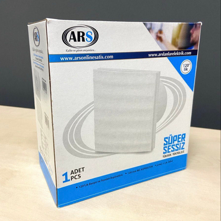 Alize ARS - white wall axial fan for bathroom/toilet, white, with silent grille, 120 mm, 180 m3/h, 348563