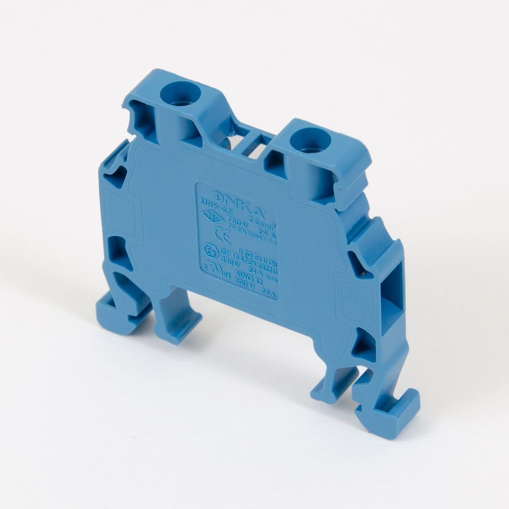 ONKA 2.5 mm2 Connector for screw rail, terminal block for DIN rail, 2-wire, blue, 1010015