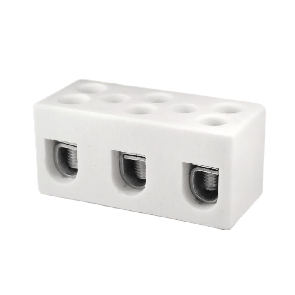 ONKA 25mm2 / 3-spiral connector made of steatite / ceramic / porcelain - PORCELAIN TERMINAL BLOCK, 1070013
