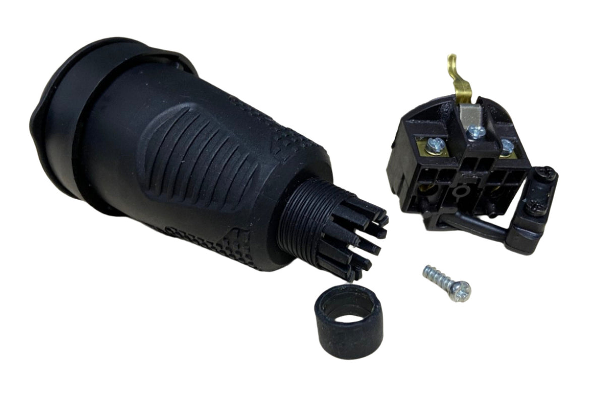 Hermetic black rubber socket IP54 with cover 2P+Z 16A 250V SCHUKO RDP-F Bylion
