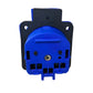 Херметичен контакт 2P+Z, 230/220V, със заземяване, IP44, с капак, син, 250V Schuko
