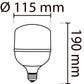 NOAS 40W (300W) LED крушка тип TORCH, студено бяла / 6500K, 3600 Lm, YL95-4001
