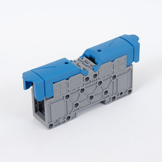 ONKA 50mm2 M8 Screw Connector for Bus Terminal Box for DIN Rail with Protective Cover, Blue, 1030034