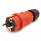Orange rubber plug IP54, for cable, double grounding, 2P+Z, REF-O, 16 amperes 250 volts, manufacturer Bylion