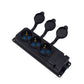 Тройна "гумена" черна розетка с херметичен капак IP44 250V, 16A, SCHUKO 2P+Z, 3KMP-F, Bylion