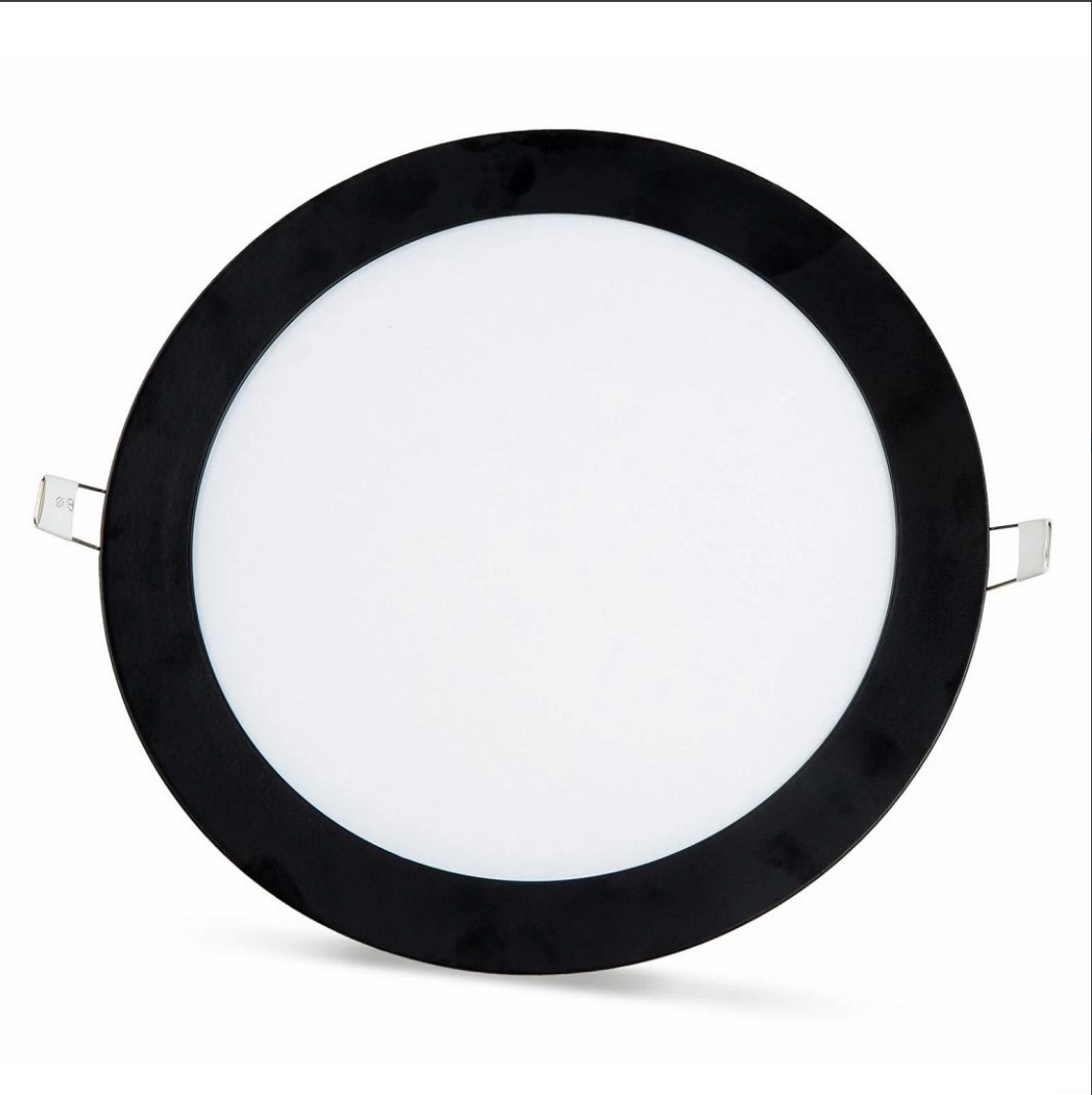 2 pcs - SLIM LED panel with black frame, cool white / 6500K 18W / 1620Lm round for recessed installation (included power supply) 6500K YL10-1800-S
