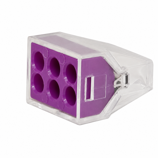 Transparent push-in wire connector 6x2.5 mm²