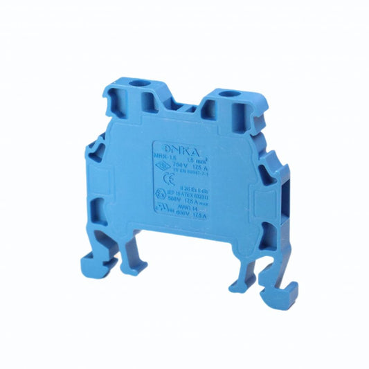 ONKA 1.5 mm2 Connector for screw rail Terminal for DIN rail 2-wire, blue, 1010005