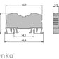 ONKA 10mm2 пружинен съединител за шина Клемна лента за DIN шина 2-проводна сива, 1020044