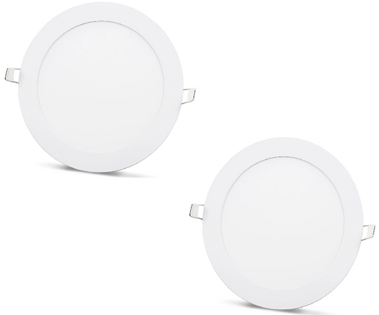 2 pieces SLIM LED panel cool white / 6500K 15W / 1350Lm round for recessed installation (included power supply) 6500K YL10-1500