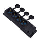 4x rubber contact "rubber", black, with hermetic cover IP44, 250V, 16A, SCHUKO 2P+Z, 4KMP-F, Bylion