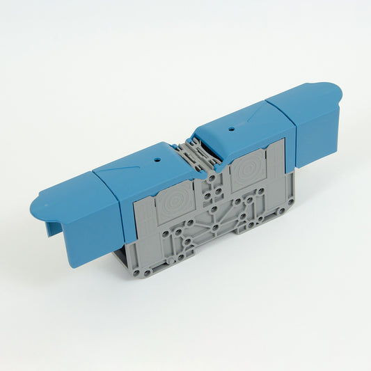 ONKA 150mm2 M12 Terminal box for screw rail Terminal box for DIN rail with protective cover, blue, 1030091