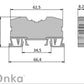 ONKA 6mm2 spring connector for DIN rail, 2-wire, blue, 1020037