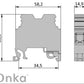 ONKA 35mm2 PE Свързващ блок за винтова шина Клема за DIN шина 2-проводна сива, 1010225