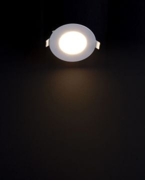 2 pcs - round LED panel 3W / 270Lm white round for recessed installation (with included power supply) 4000K YL10-0307