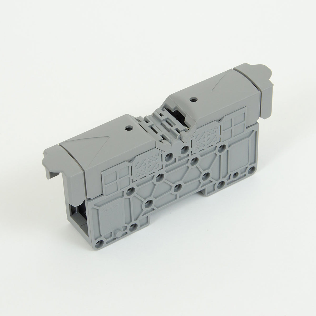 ONKA 50mm2 M8 Terminal box for screw rail Terminal box for DIN rail with protective cover, gray, 1030031