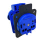 Hermetic contact 2P+Z, 230/220V, with grounding, IP44, with cover, blue, 250V French