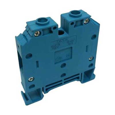 ONKA 25mm2 Screw Bus Connector, Terminal Clamp for DIN Rail, 2-wire, Blue, 1010065