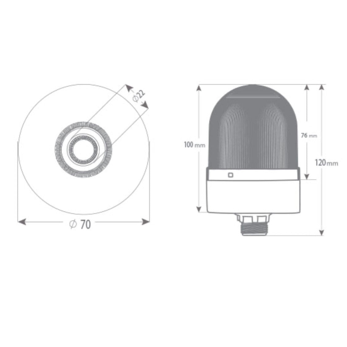 Surface-mounted signal light, multicolored RGB