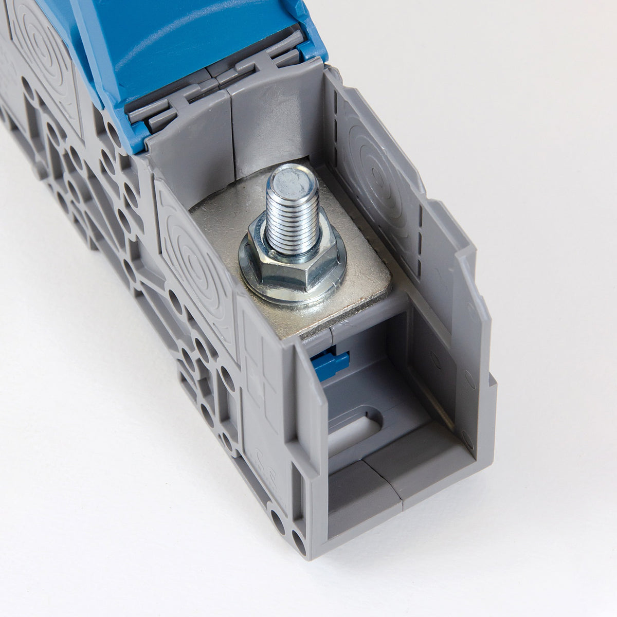 ONKA 120mm2 M10 Terminal box for screw rail Terminal box for DIN rail with protective cover, blue, 1030076