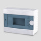 ARS Modular Distribution Board 9 MOD (9 fuses), surface-mounted distribution cabinet, plastic, transparent door IP40, 341214