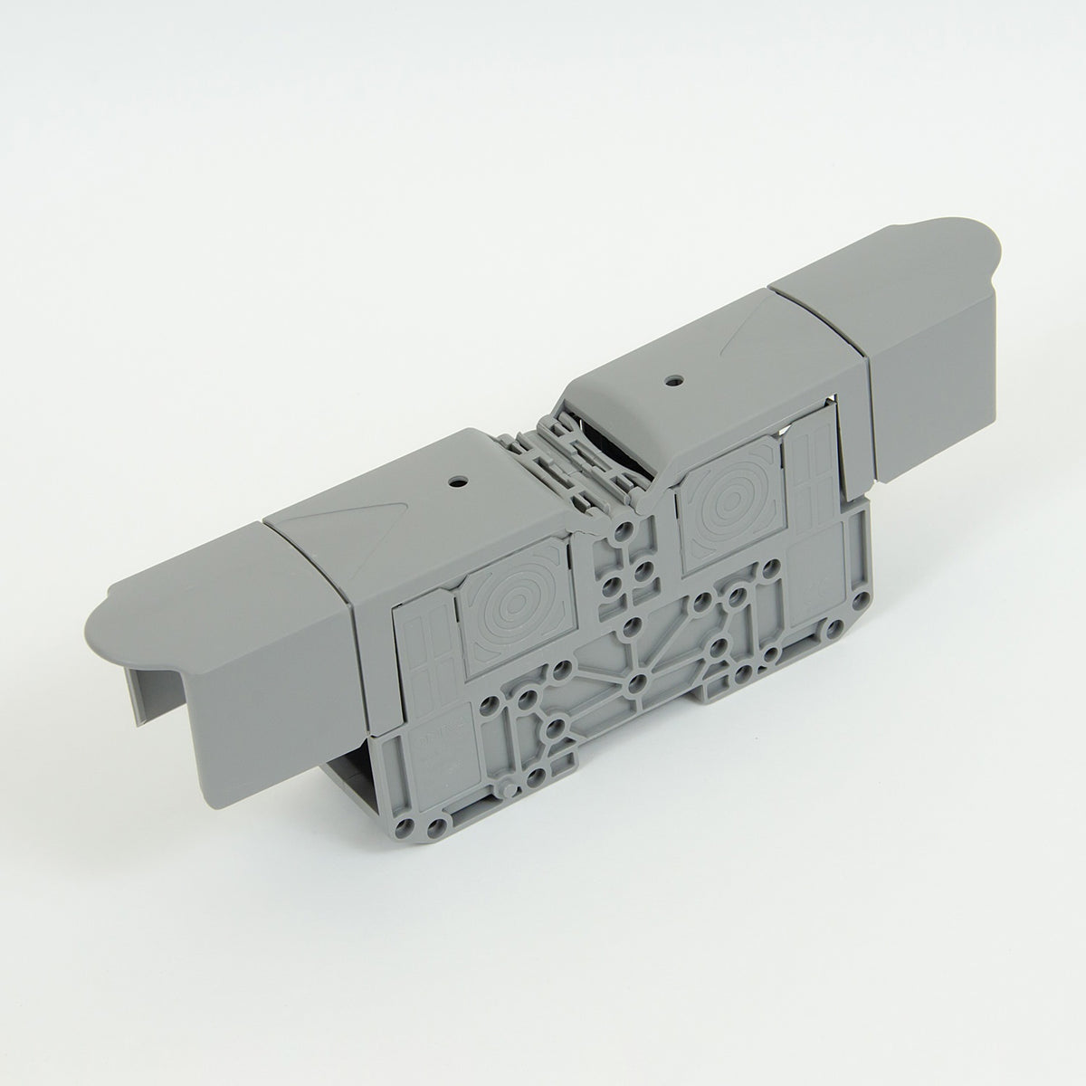 ONKA 150mm2 M12 Terminal box for screw rail Terminal box for DIN rail with protective cover, gray, 1030088
