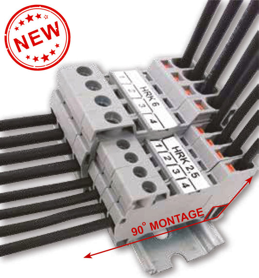 ONKA 2.5 mm2 hybrid screw / spring terminal block for busbar Terminal block for DIN rail 2-wire gray, 1040002