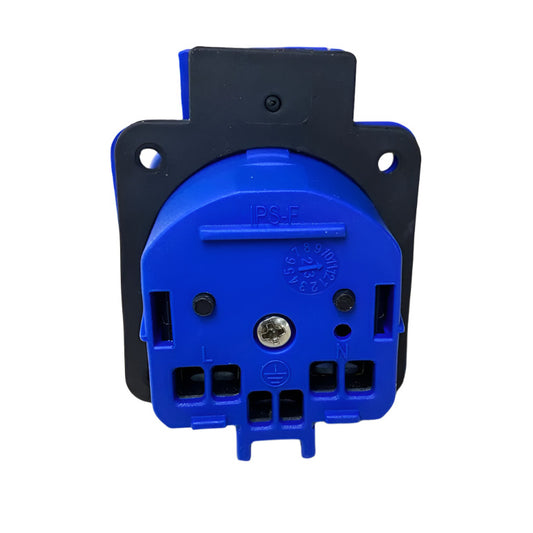 Херметичен контакт 2P+Z, 230/220V, със заземяване, IP44, с капак, син, 250V френски