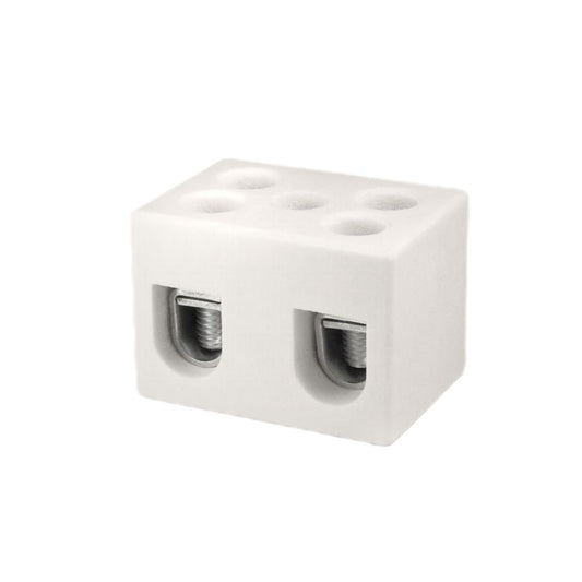 ONKA 25mm2 2-way connection of steatite / porcelain / ceramic, fitting 2-way white