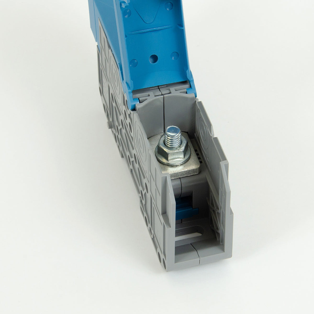 ONKA 95mm2 M8 Screw Connector for Bus Terminal Block for DIN Rail with Protective Cover, Blue, 1030062