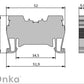 ONKA 4mm2 Spring Connector for Bus, Terminal Block DIN Rail, 2-wire, Blue, 1020027