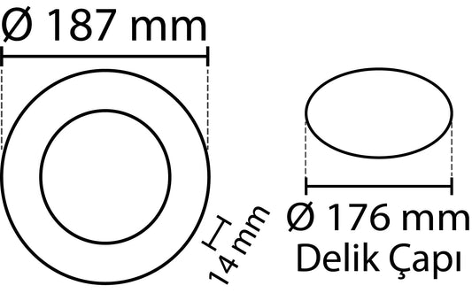 2 pieces SLIM LED panel cool white / 6500K 15W / 1350Lm round for recessed installation (included power supply) 6500K YL10-1500