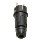 Black rubber plug IP54, 250v 16a on cable, Uni-Schuko (double grounding), 2P+E, REF, Bylion
