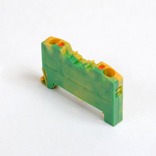 ONKA 4mm2 PE spring connector for rail Terminal block for DIN rail, 2-wire, gray, 1020299