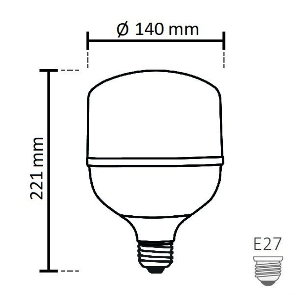 NOAS 60W (450W) LED bulb type TORCH, cool white / 6500K, 5400 Lm, YL95-6001