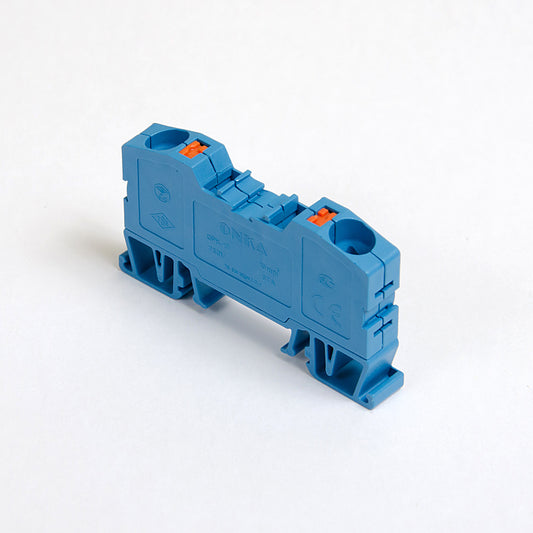 ONKA 10mm2 spring connector for DIN rail, 2-wire, blue, 1020047
