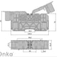 ONKA 120mm2 M10 Terminal box for screw rails Terminal box for DIN rails with protective cover, gray, 1030073